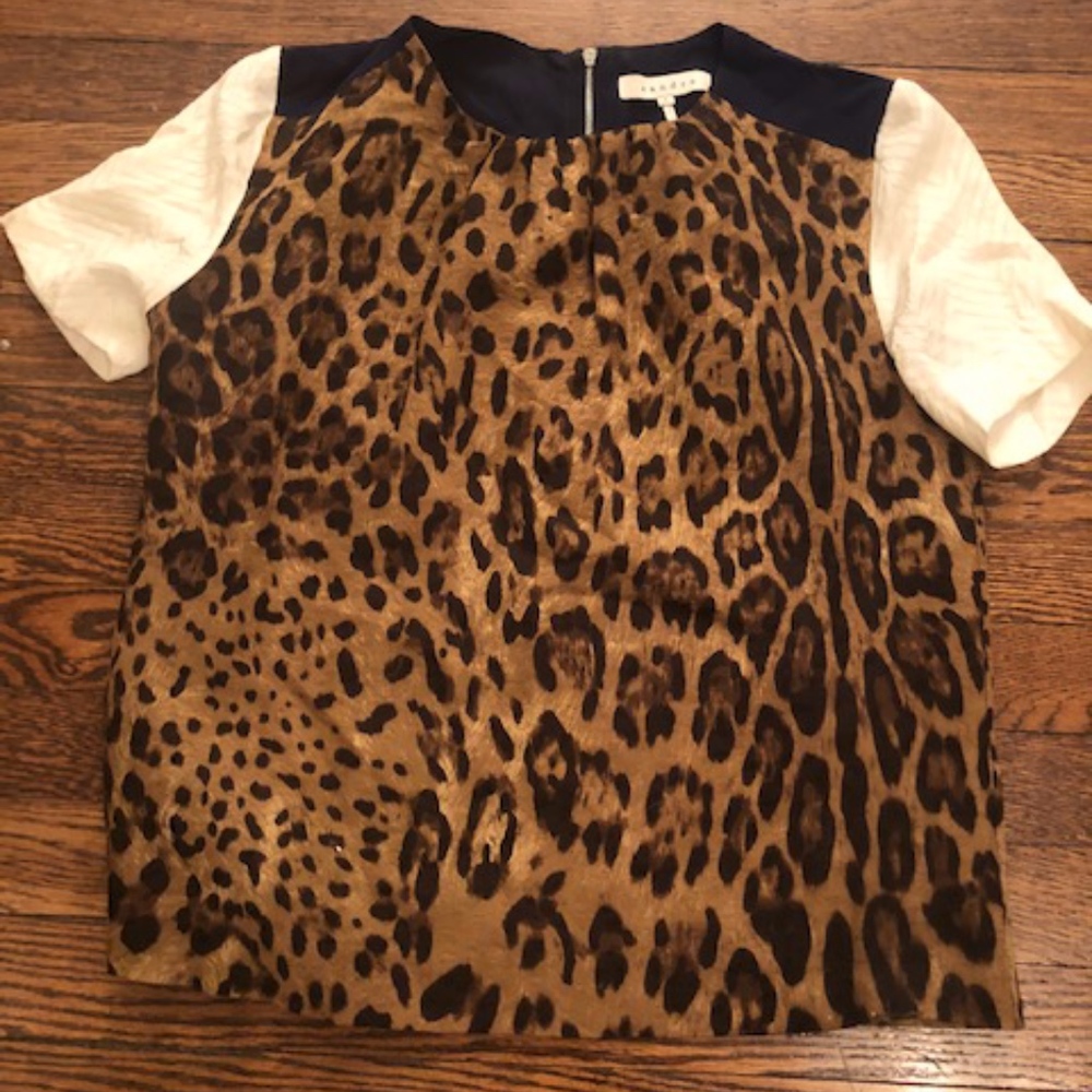 Sandro Leopard Print Top Size 1 Small 2 4 - image 1